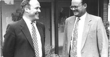 Ormiston Trust timeline archive photo from 1992 featuring David Wright and Peter Murray