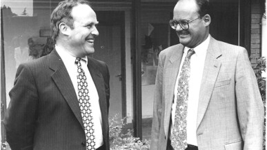 Ormiston Trust timeline archive photo from 1992 featuring David Wright and Peter Murray